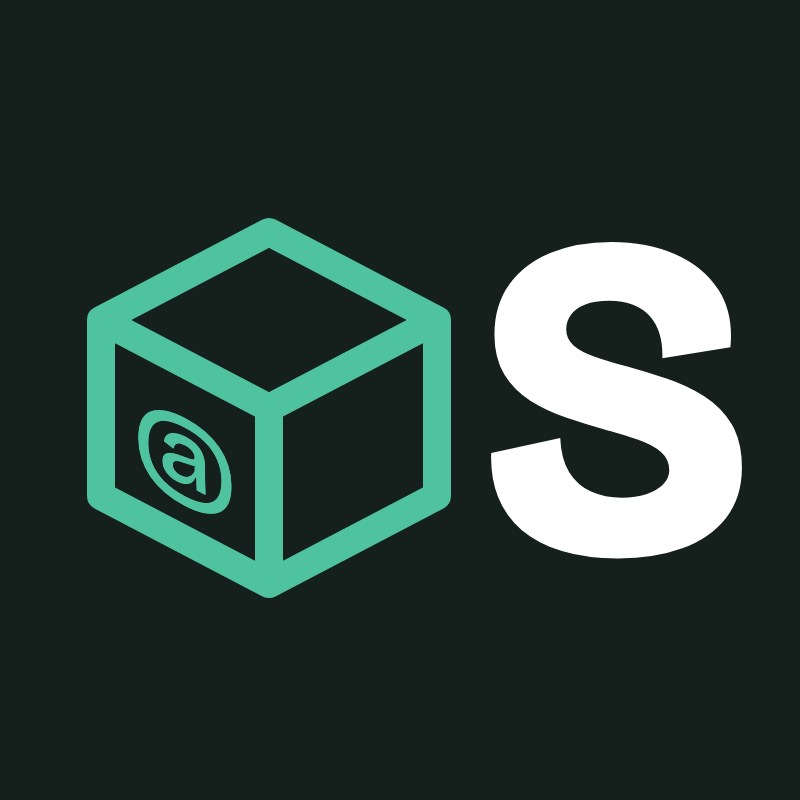 Schuleit Design & Build logo: a cube with an @ on one face, beside a bold S