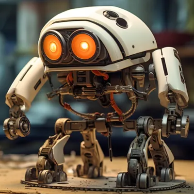 schuleit's MakerWorld profile picture: a small white robot with orange eyes