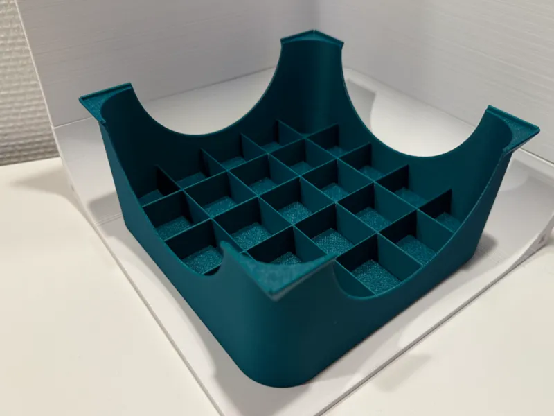 Stackable nail polish organizer with 25 compartments