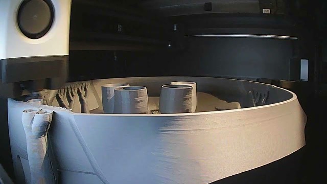 Helldivers 2 helmet mid-print on the P1S